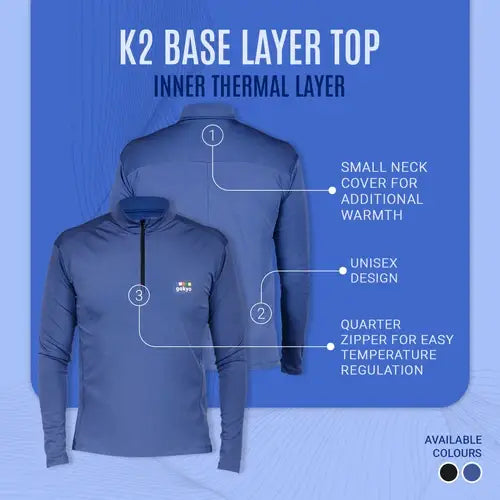 Gokyo Unisex K2 Base Layer Thermals Top - Tops