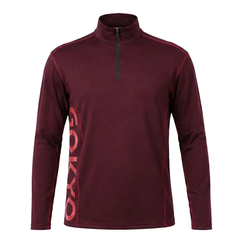Gokyo Unisex K2 Cold Weather Trekking & Outdoor T-Shirt - Wine red / XS - T-shirt