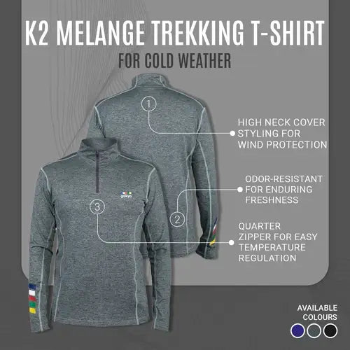 Gokyo Unisex K2 Melange Trekking Tshirt - T-shirt