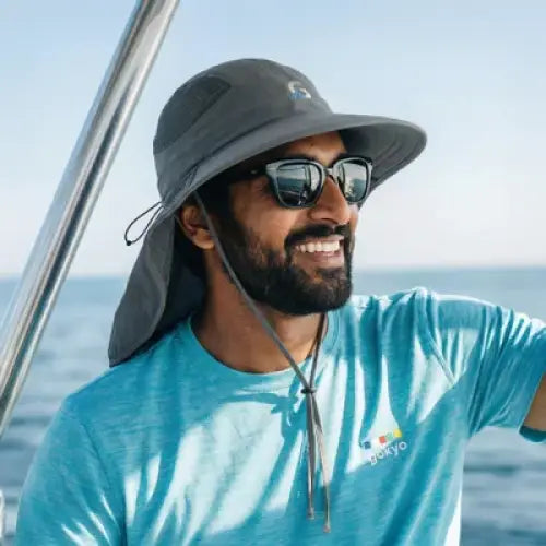 Gokyo Unisex Kaza Sun Cap with Neck Cover - Hats