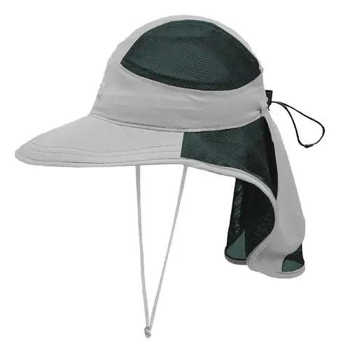 Gokyo Unisex Kaza Sun Cap with Neck Cover - Light Grey - Hats