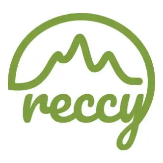 Green line-art logo featuring the word ’reccy’ beneath a stylized mountain range.