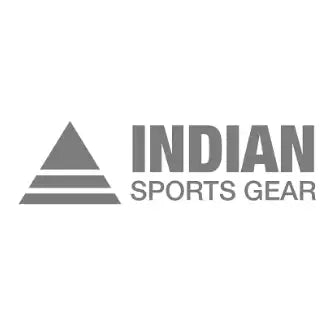 Indian sports gear logo featuring a gray triangular emblem with three horizontal lines and the brand name in bold, uppercase letters.