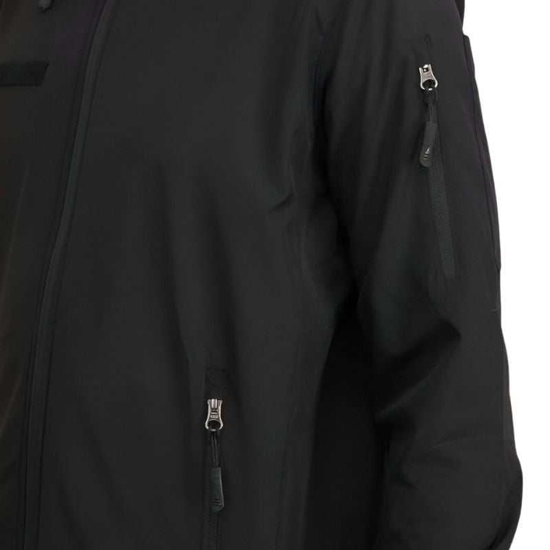 Indian Sports Gear men's waterproof army jacket with anti-pilling fleece fabric, black 100% polyester outdoor jacket.