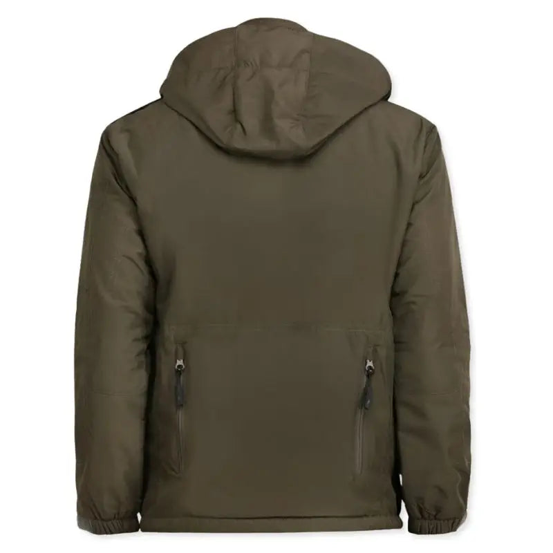 Indian Sports Gear men's waterproof army jacket made of anti-pilling fleece fabric in olive green, 100% polyester, outdoor jacket.