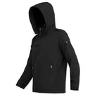 Indian Sports Gear men's waterproof army jacket made of anti-pilling fleece fabric, 100% polyester, black color.