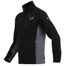 Indian Sports Gear men's black and gray anti-pilling fleece winter jacket, windproof 100% polyester for cold weather.