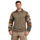 Indian Sports Gear men's army green dry fit tactical full sleeves T-shirt with breathable fabric and military-inspired design.