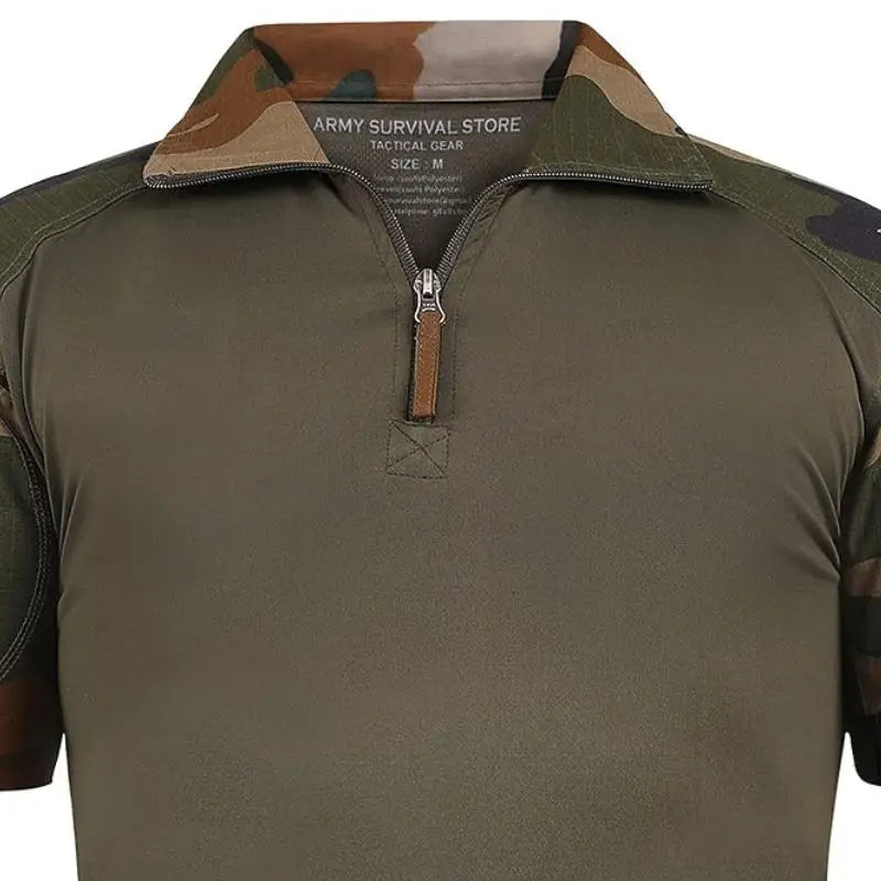 Indian Sports Gear men's army tactical half sleeve T-shirt in green, featuring a rugged military-inspired design.