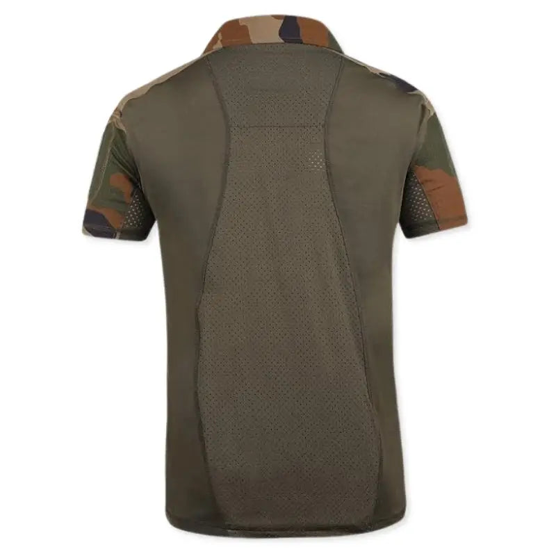 Green men's tactical T-shirt by Indian Sports Gear with army-inspired design, short sleeves, and comfortable fit.