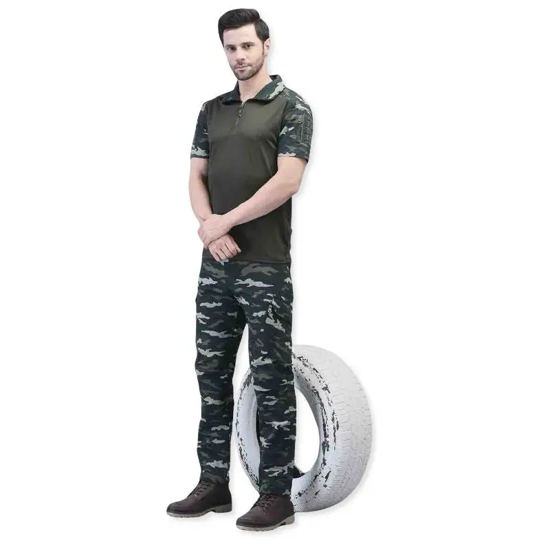 Indian Sports Gear Men’s Cobra Combat Half Sleeves Tactical T-Shirt - T-shirt