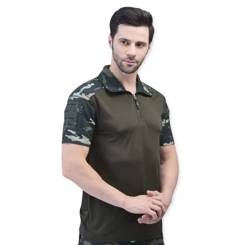 Indian Sports Gear Men’s Cobra Combat Half Sleeves Tactical T-Shirt - T-shirt