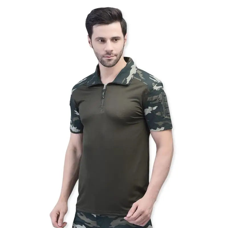 Indian Sports Gear Men’s Cobra Combat Half Sleeves Tactical T-Shirt - T-shirt