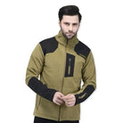 Indian Sports Gear men's defender fleece winter jacket in black, featuring a warm, cozy fleece lining for cold weather wear