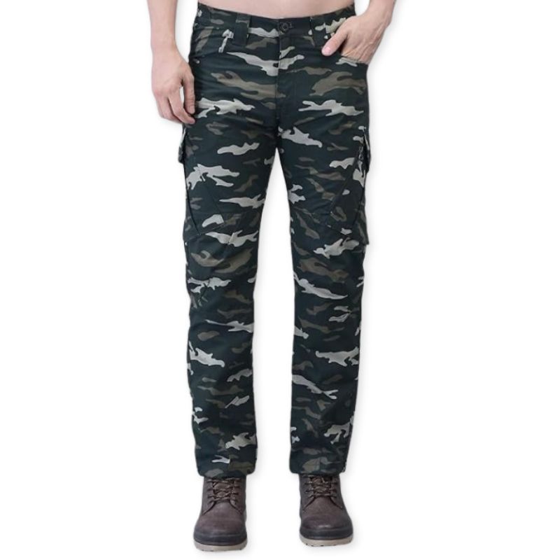 Indian Sports Gear men's Cobra combat tactical cargo pant in green, durable military-style cargo pants with multiple pockets