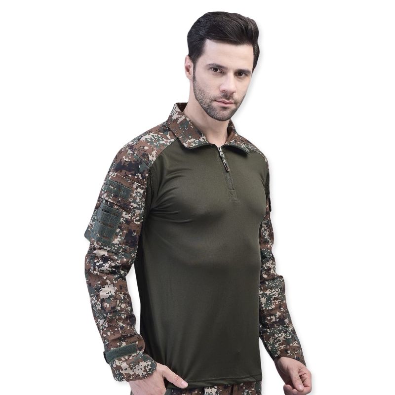 Indian Sports Gear Men’s New Garuda Digital Full Sleeves T-Shirt - Green / S - T-shirt