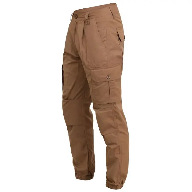 Indian Sports Gear men's military cargo trousers with multiple pockets, regular fit, durable fabric, suitable for casual and outdoor wear.