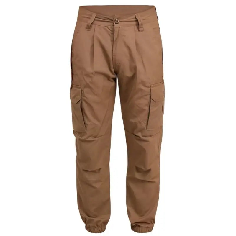 Indian Sports Gear men's regular fit military cargo trousers with multiple pockets, durable cotton fabric, and functional design.