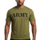 Indian Sports Gear Men’s Round Neck 100% Cotton Lycra Army Military T-Shirt - Green / S - T-shirt