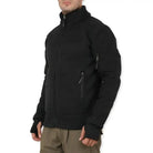 Indian Sports Gear men's solid army tactical winter jacket with a black camouflage design, featuring a high collar and durable fabric.