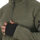 Indian Sports Gear men's solid army tactical winter jacket, green with multiple pockets and a high collar, suitable for outdoor activities.