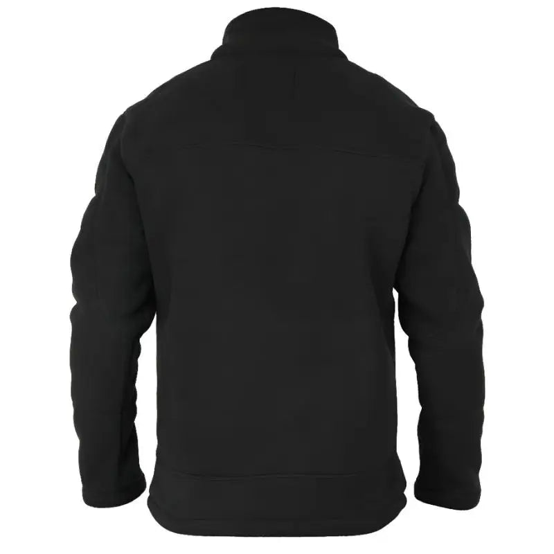 Indian Sports Gear men's solid army tactical winter jacket in black, featuring a durable design with multiple pockets and a warm lining.