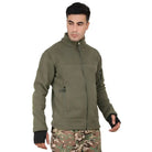Indian Sports Gear men's solid army tactical winter jacket in green, featuring durable fabric and tactical design.
