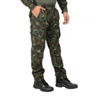 Indian Sports Gear men's tactical army cargo pants in digital camo pattern, featuring multiple pockets and rugged design.