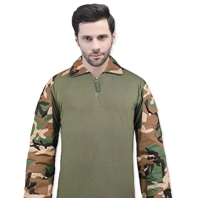 Indian Sports Gear Men’s Tactical Cotton T Shirt Full Sleeves - Camouflage / S - T-shirt