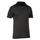 Indian Sports Gear men's tactical half-sleeve T-shirt with 1/4 front zipper, lightweight black fabric, ideal for active wear.