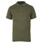 Green men's tactical polo T-shirt by Indian Sports Gear featuring front buttons and Velcro pockets, ideal for active wear.