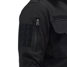 Indian Sports Gear men's tactical soft shell wind jacket in black, windproof and water-resistant, suitable for outdoor activities.