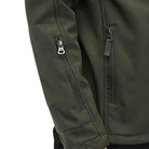 Indian Sports Gear men's tactical soft shell wind jacket in green, windproof and water-resistant for outdoor activities.
