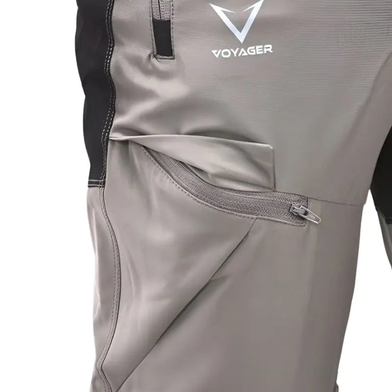 Indian Sports Gear men's Voyager cargo pants in gray and black with detachable features, suitable for active or casual wear.