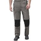 Indian Sports Gear men's Voyager cargo pants in gray and black, with detachable features and multiple pockets.