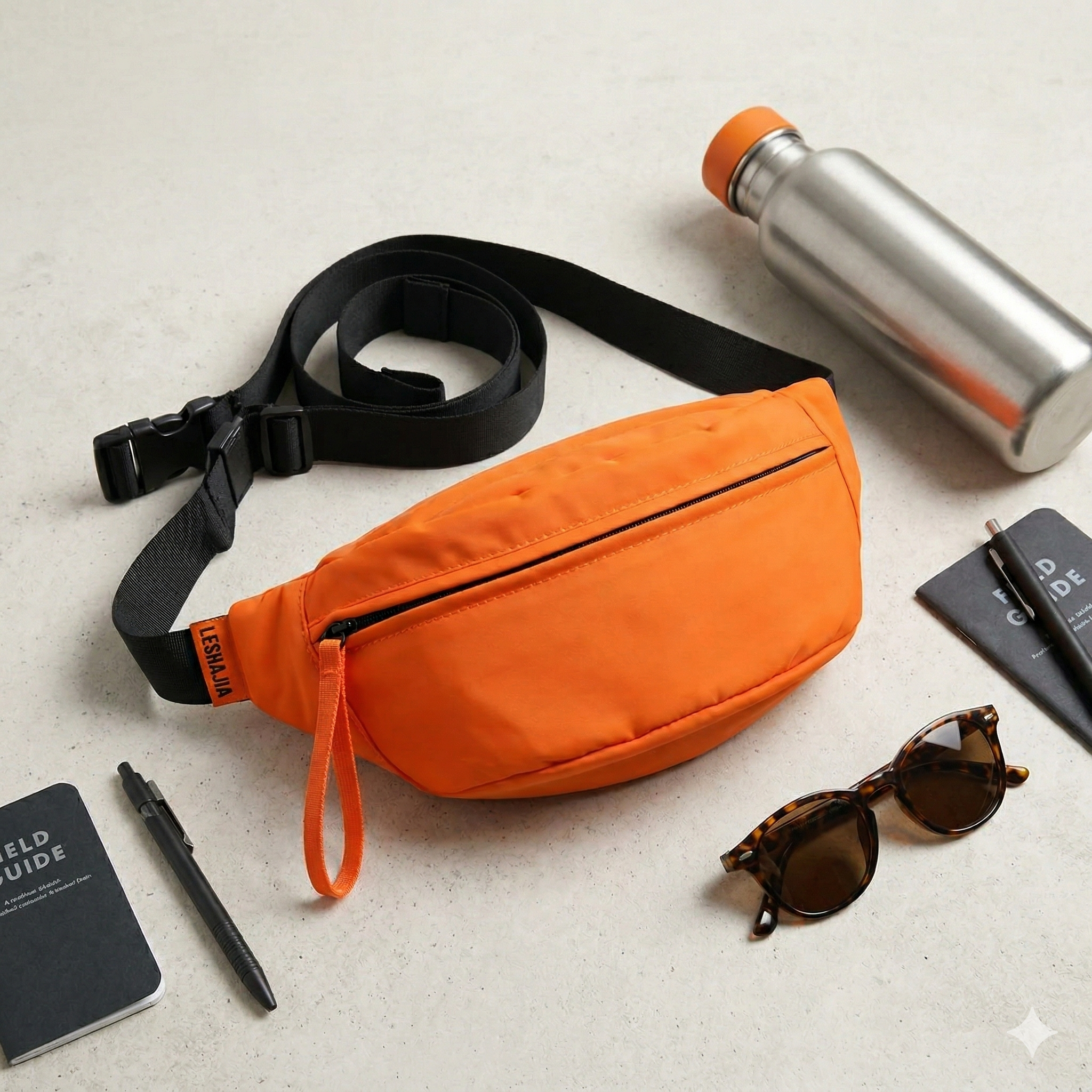 JAG Cosmic Orange Cross Body 3 Compartment Sling Bag | Waist Pack - Waist Packs