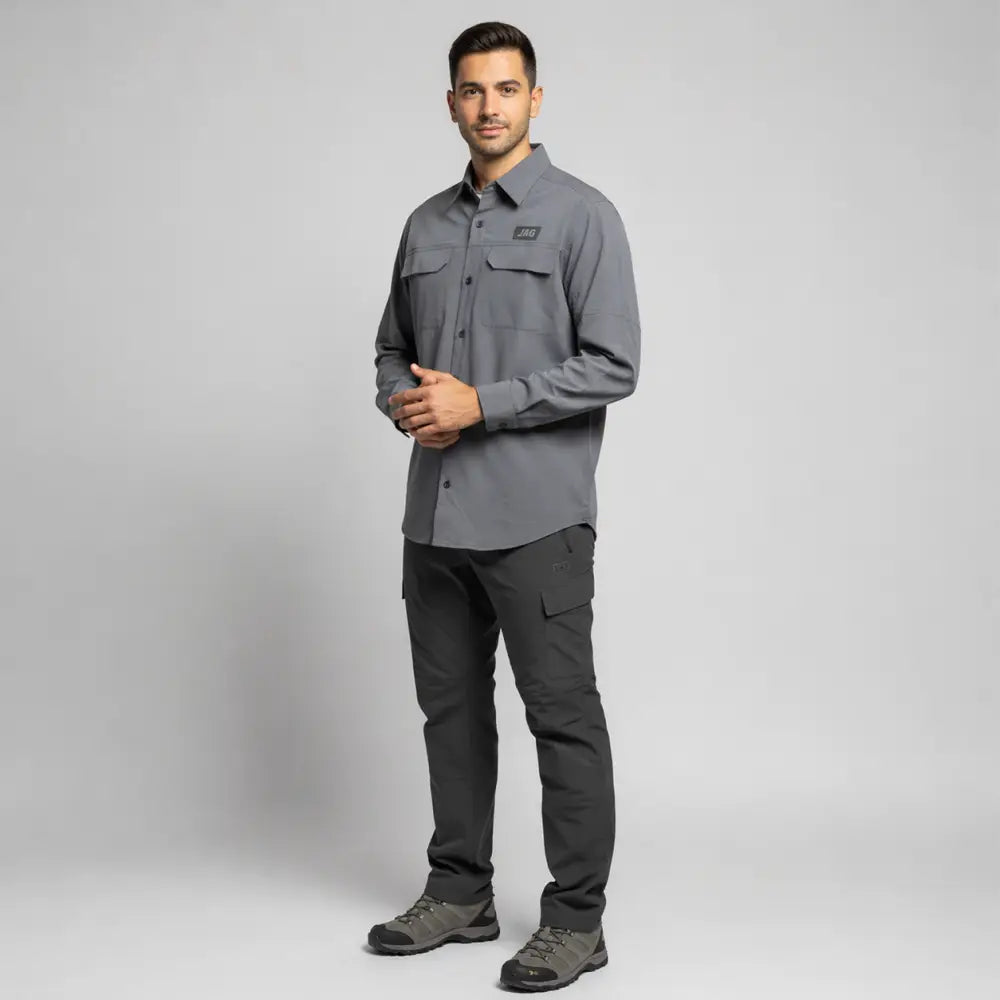 JAG Men’s Air - Wave Pro Full Sleeve Travel Shirt | Hiking Shirt | Safari Shirt