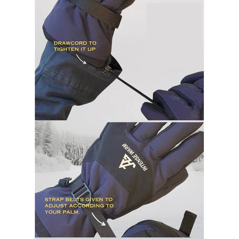 JAG Men's Arctic Pro snow gloves in navy and black, insulated winter gloves designed for cold weather outdoor activities.