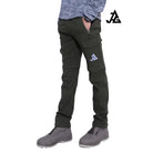 JAG Men's Discovery Series convertible trekking and hiking pants in gray with multiple cargo pockets and adjustable ankle zippers
