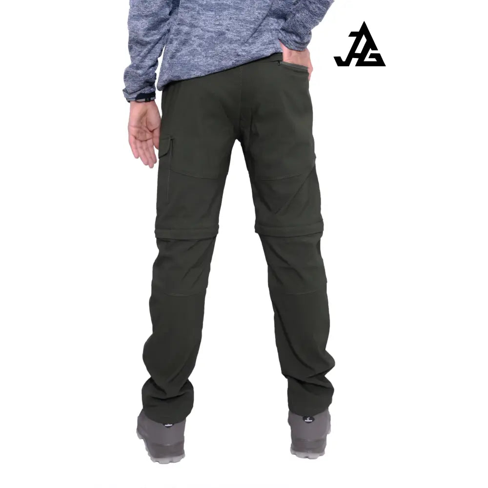 JAG Men's Discovery Series convertible trekking and hiking pants with cargo pockets, designed for travel and outdoor adventures.