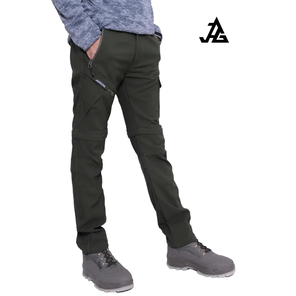 JAG Men's Discovery Series convertible trekking and hiking cargo pants, showing multiple pockets and adjustable features.