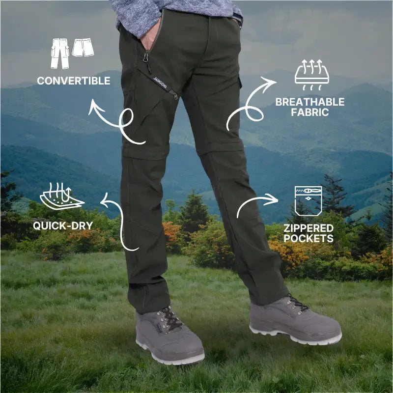 JAG Men’s Discovery Series Convertible Trekking Hiking & Travel Pants - Cargos and Pants