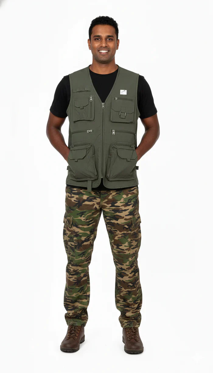 JAG Men’s Kaziranga Series 9 Pockets Safari & Travellers Jacket - Vest Jacket