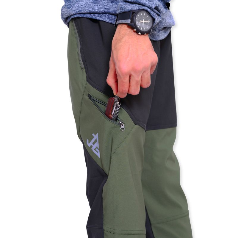 JAG Men's Tactical Pro Series hiking and trekking cargo pants in olive green, featuring multiple pockets and durable fabric.