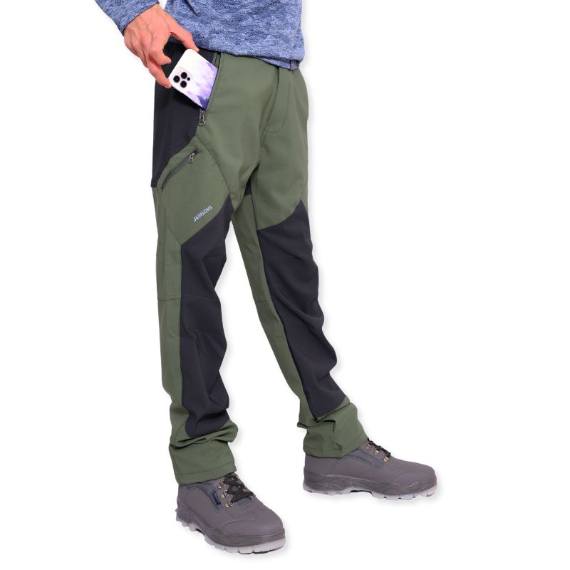 JAG Men's Tactical Pro Series hiking and trekking cargo pants in olive green, durable outdoor pants with multiple pockets