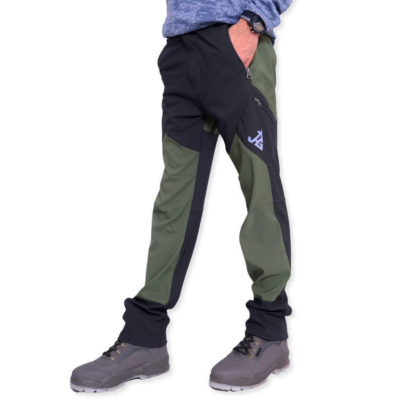 JAG Men's Tactical Pro Series hiking and trekking cargo pants in green with multiple pockets and durable fabric.