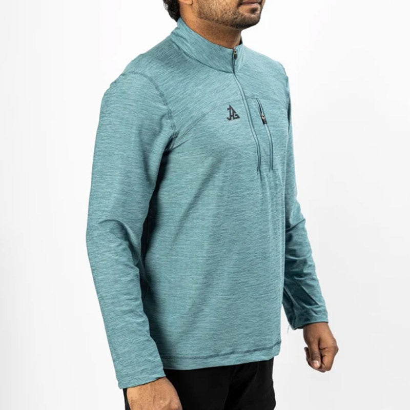 JAG men's UPF 50+ Summit Seeker Series teal full sleeves T-shirt, lightweight and sun protection, casual outdoor wear