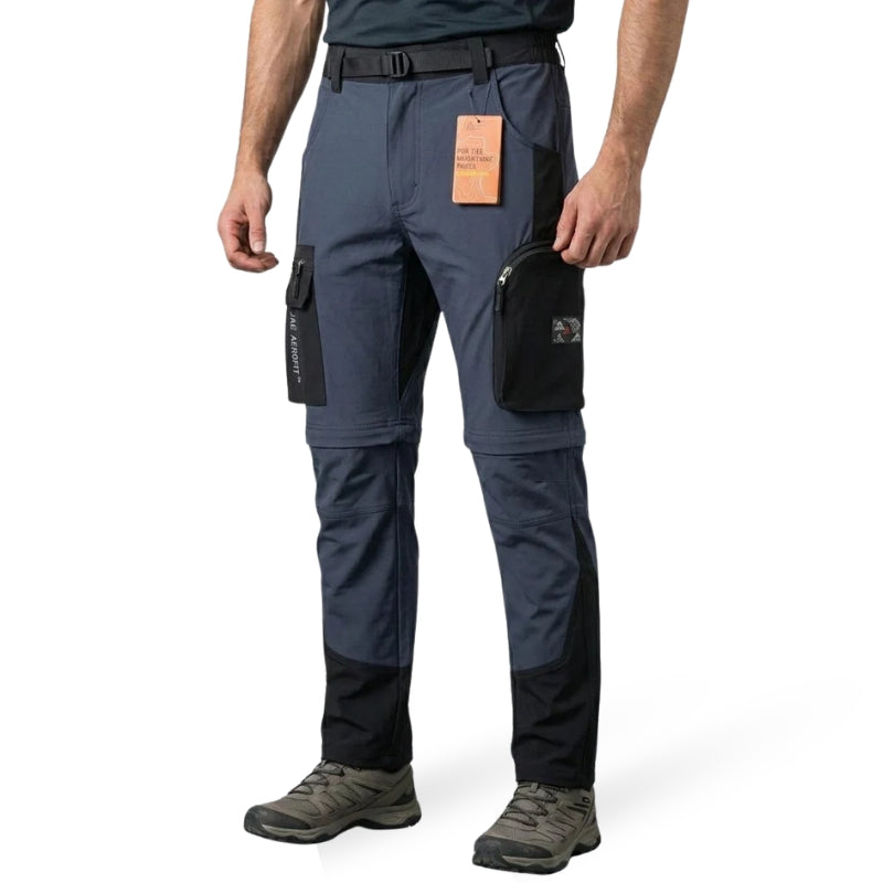 JAG Unisex Aerofit Convertible 5 Pocket Travel & Hiking Pants - Blue / S - Cargos and Pants
