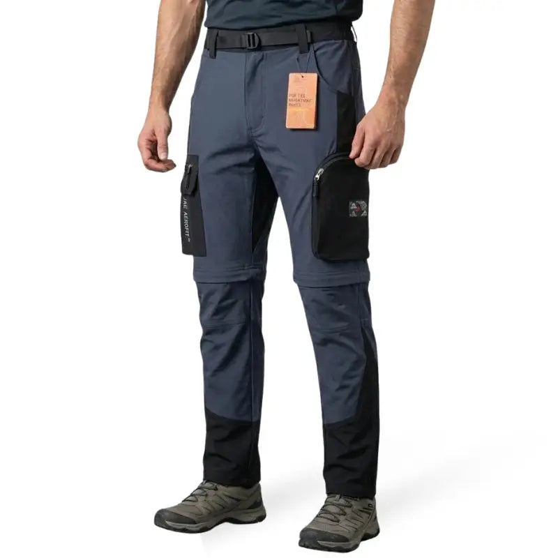 JAG Unisex Aerofit Convertible 5 Pocket Travel & Hiking Pants - Blue / S - Cargos and Pants