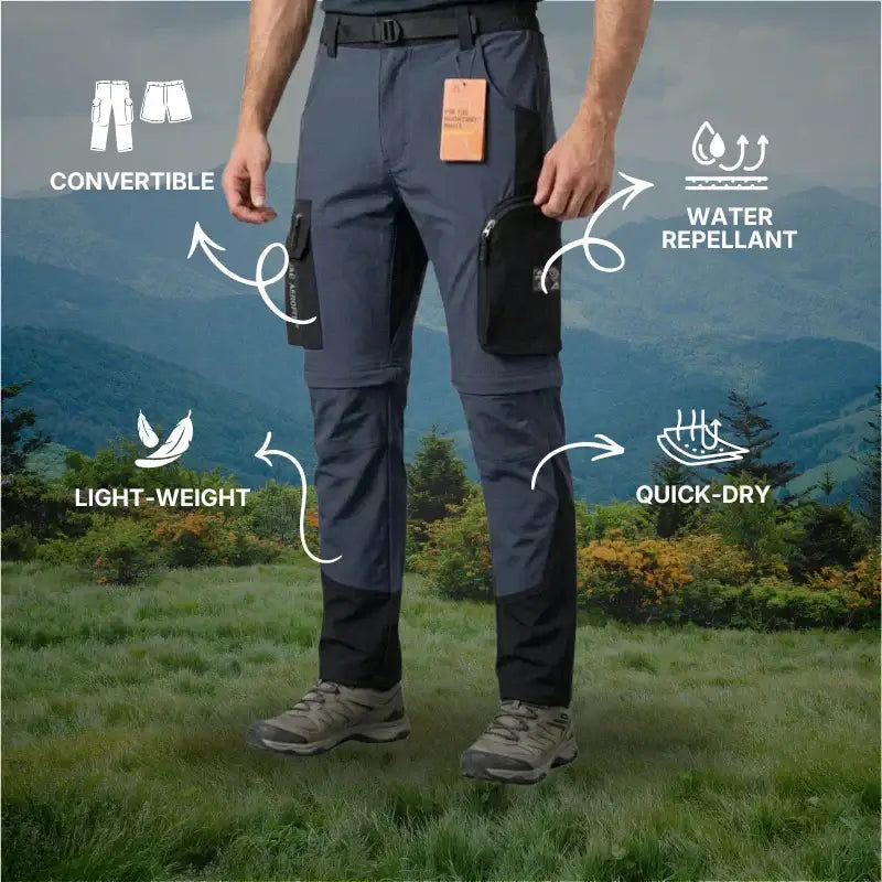 JAG Unisex Aerofit Convertible 5 Pocket Travel & Hiking Pants - Cargos and Pants